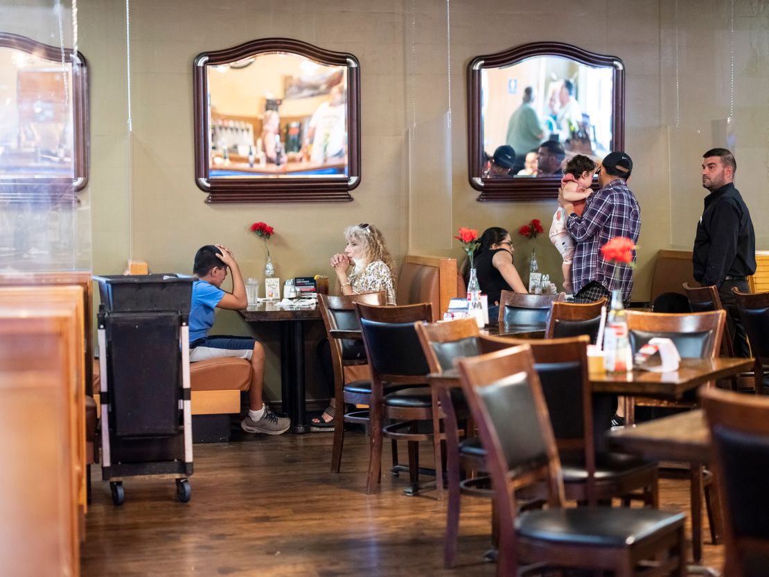 Diners visit Town House restaurant in Uvalde, Texas, on Thursday.