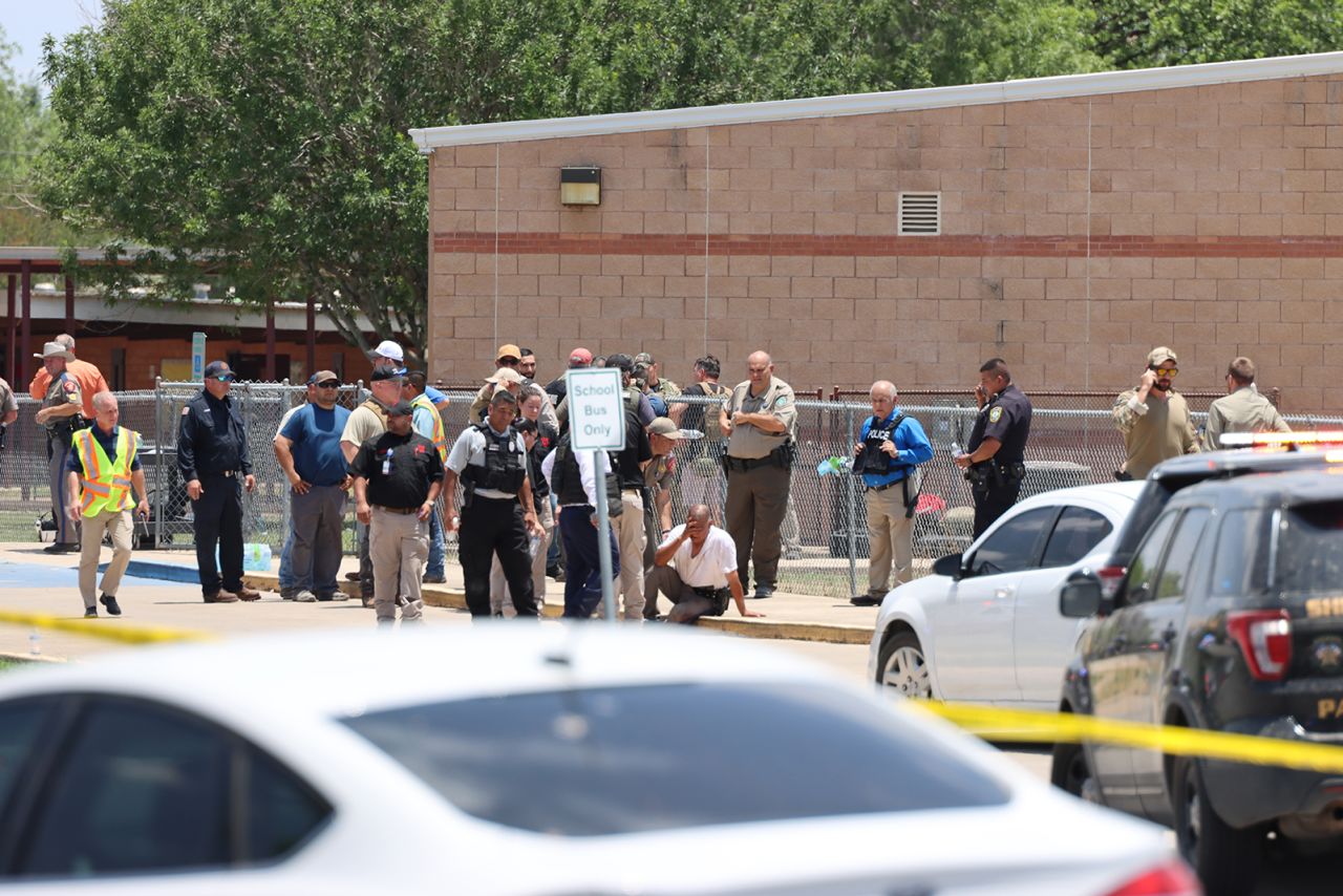As the gunman was inside, worried parents gathered outside the school along with law enforcement and first responders.