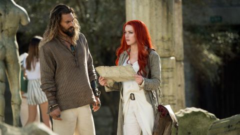 Jason Momoa and Amber Heard in 2018's "Aquaman." 