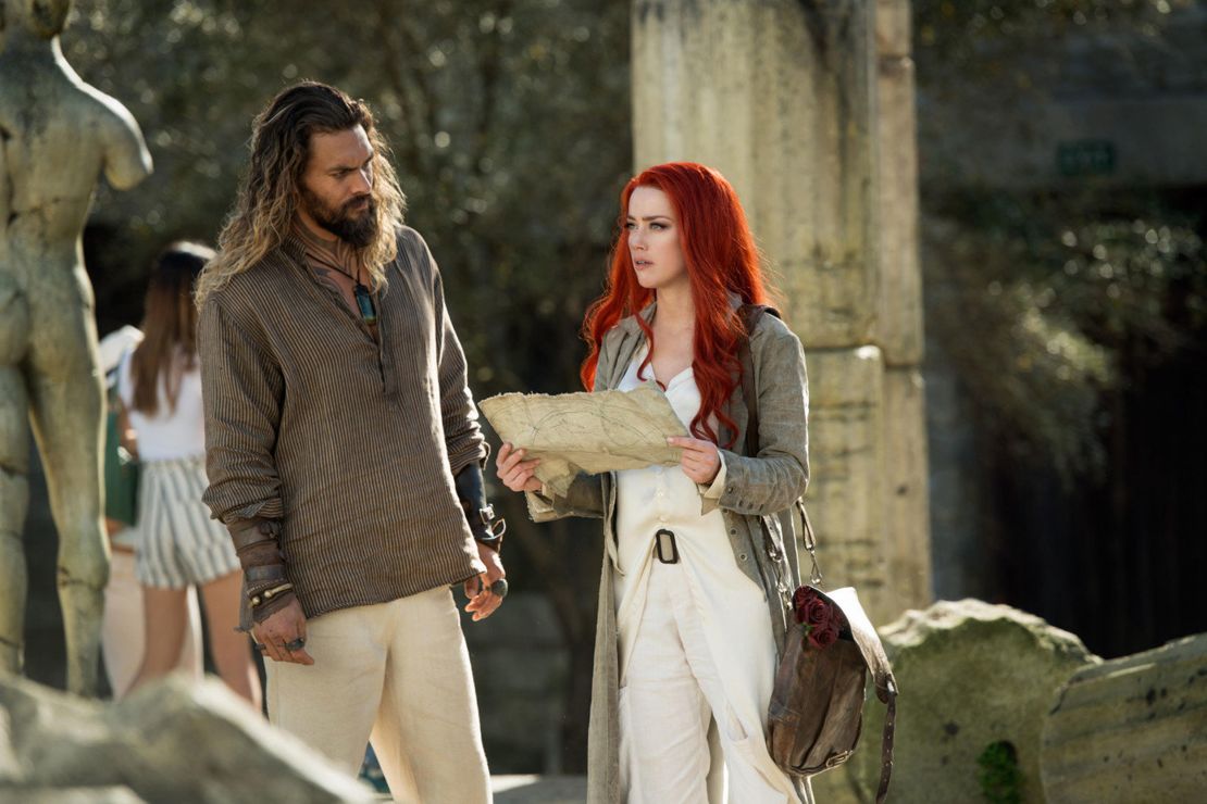Jason Momoa and Amber Heard in 2018's "Aquaman." 