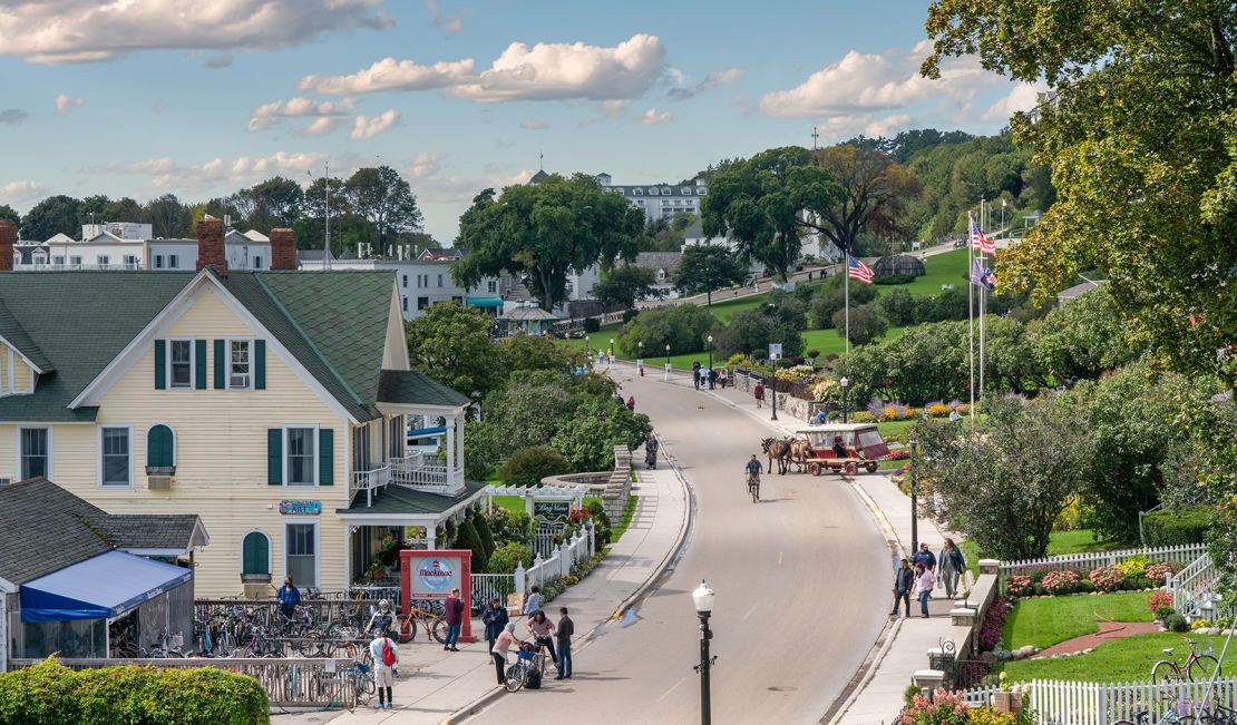 Great Lakes cruises often stop in charming Mackinac Island, Michigan.