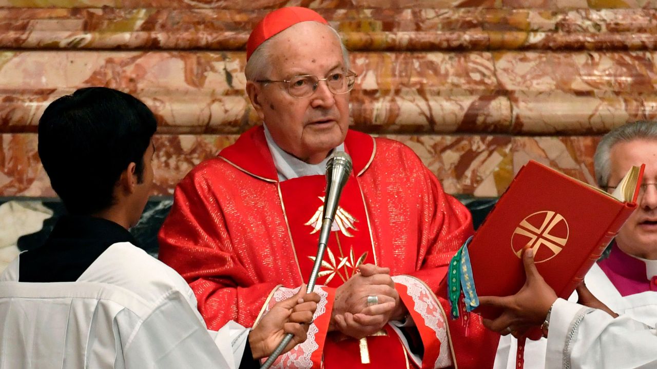 Cardinal Angelo Sodano leads the funeral mass of US cardinal Bernard Law on December 21, 2017 at St Peter's basilica in Vatican.