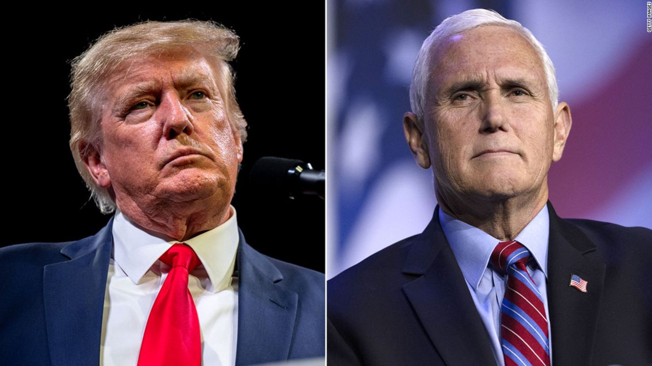 Former President Donald Trump, left, and former Vice President Mike Pence were on opposing sides of the Georgia Republican gubernatorial primary. 