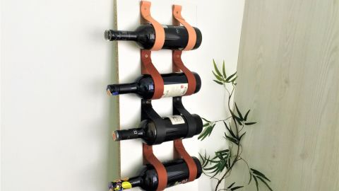 Underkini Leather Strap Wine Rack 