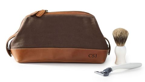 Mark & Graham Beckett Waxed Canvas And Leather Travel Pouch