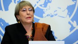 FILE PHOTO: UN High Commissioner for Human Rights Michelle Bachelet attends  an event at the United Nations in Geneva, Switzerland, November 3, 2021. REUTERS/Denis Balibouse/File Photo