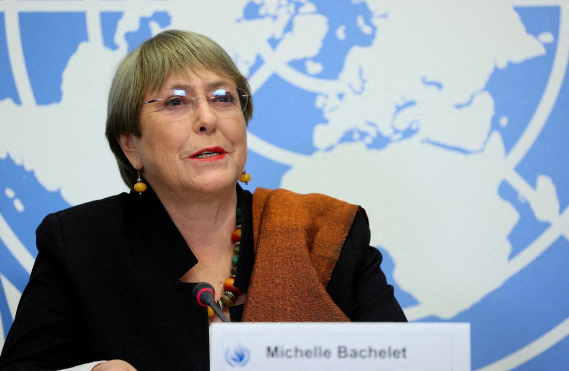 UN High Commissioner for Human Rights Michelle Bachelet attends an event at the United Nations in Geneva in 2021.