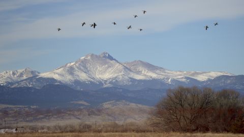Longs Peak and Mount Meeker are seen in this 2016 file photo.