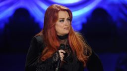 Wynonna Judd speaks during a tribute to her mother, country music star Naomi Judd, Sunday, May 15, 2022, in Nashville, Tenn. Naomi Judd died April 30. She was 76. 