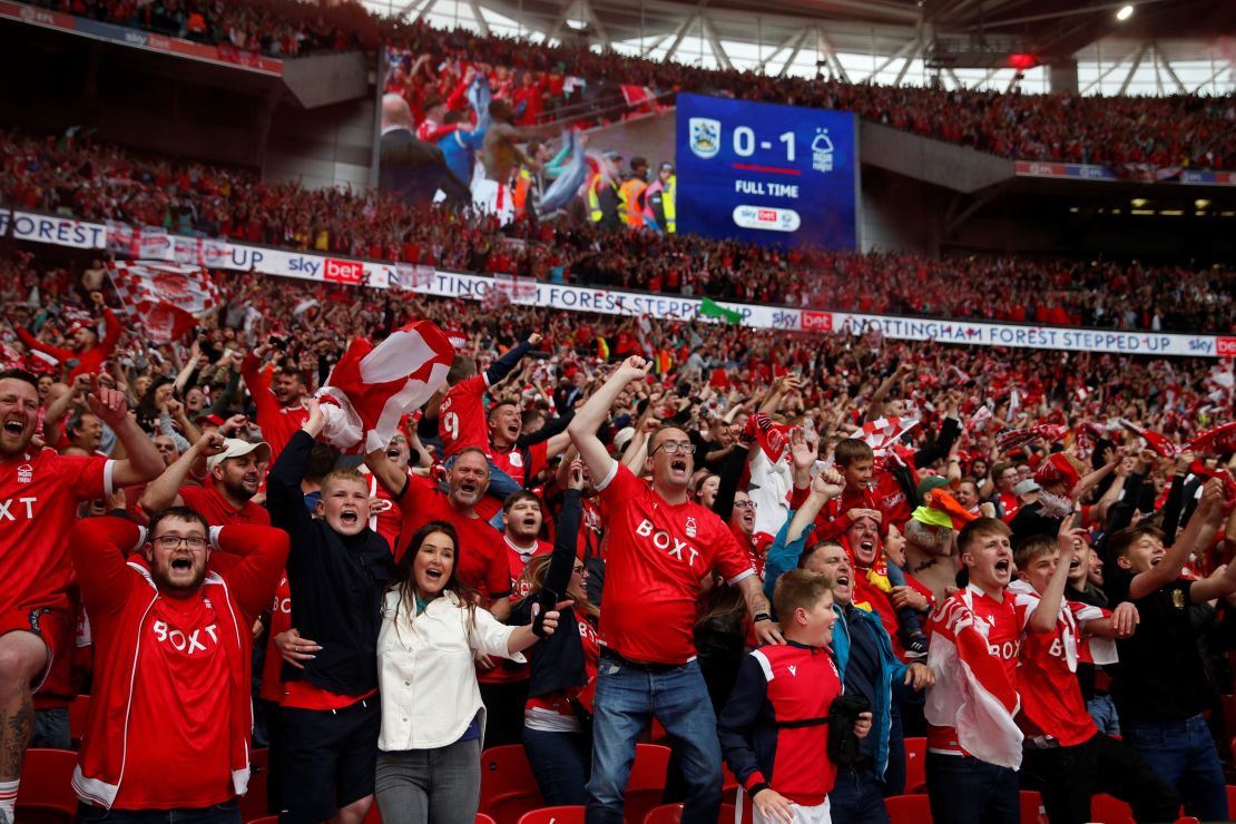 Joy is unconfined among Nottingham Forest's fans after the club's promotion to the Premier League.