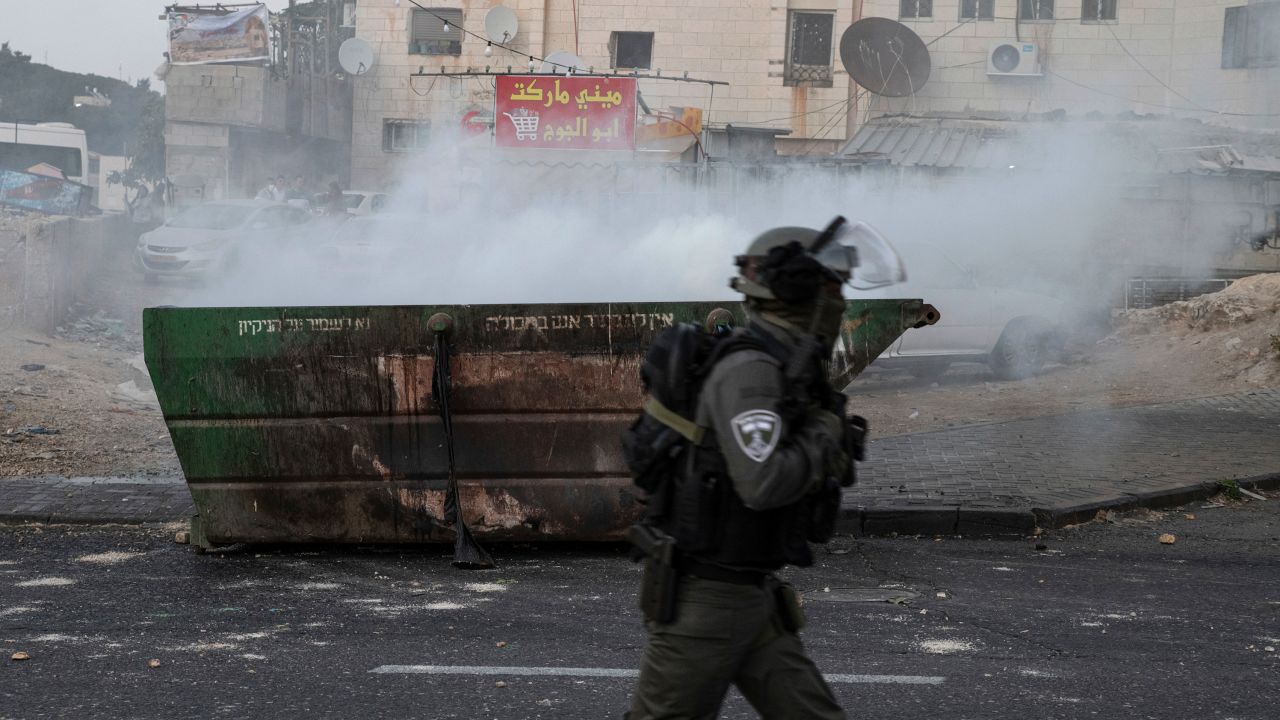 A scene from Sheikh Jarrah following clashes on Monday.