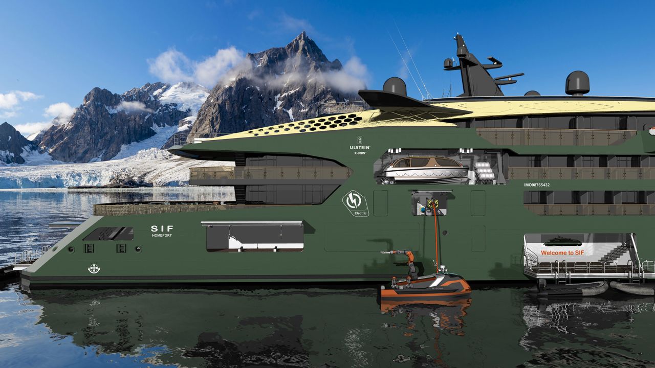 A rendering of the Sif cruise ship, which would run on batteries charged with the electricity produced on Thor.