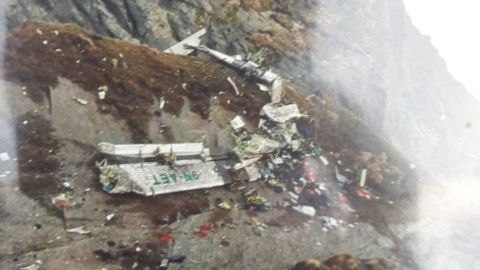 The wreckage of the Tara Air plane that went missing on Sunday was posted on Twitter by a spokesman for the Nepalese Army.
