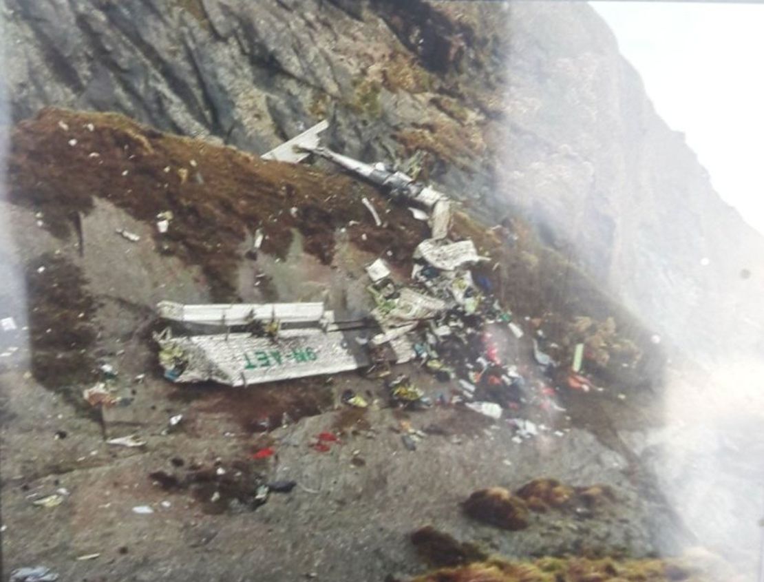 Wreckage of the Tara Air flight that went missing on Sunday, posted by a Nepali army spokesperson on Twitter.
