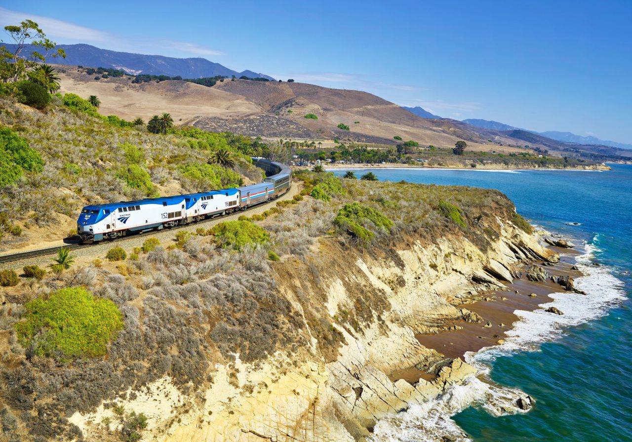 The 35-hour rail journey between LA and Seattle is filled with breathtaking scenery.  