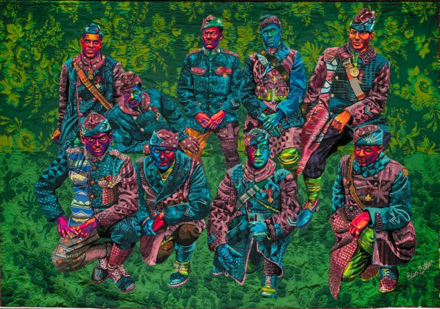 Exhibited at the Smithsonian American Art Museum, Butler's largest quilt to date is of the Harlem Hellfighters, an infantry regiment that spent more time on the frontlines than any other troops in World War I, but still faced discrimination at home. 