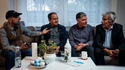 dbulrachman Raouf, Hewa Cardoi, Nawzad Bahir and Karim Haji Rasouli in Gothenburg's Kurdish Fine Arts Community Centre.