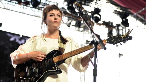 Angel Olsen performs on stage during the 2018 Coachella Valley Music and Arts Festival on April 21, 2018 in Indio, Calif. 