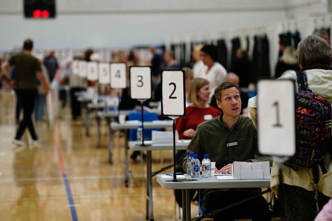 Danish voters cast their ballots at a polling station in Viborg on Wednesday.