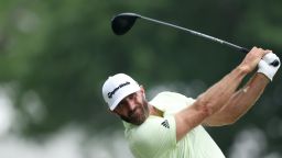 TULSA, OKLAHOMA - MAY 20: Dustin Johnson of the United States plays his shot from the ninth tee during the second round of the 2022 PGA Championship at Southern Hills Country Club on May 20, 2022 in Tulsa, Oklahoma. (Photo by Christian Petersen/Getty Images)