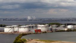 The 'Oil Terminal' company in St. Petersburg, Russia, on May 31, 2022. The European Union agreed a partial embargo on the import of Russian oil and the disconnection of Sberbank from the SWIFT international interbank system as part of a new package of sanctions against Russia. 