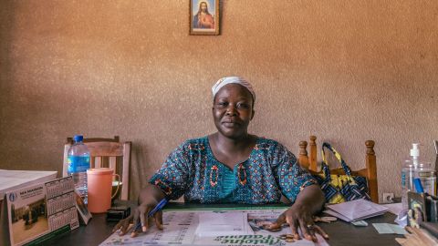 Sister Pascaline, 40, head nurse at St. Camille. She first arrived as a patient in 2004 and was diagnozed with bipolar disorder. After receiving treatment, the center's founder, Gregoire Ahongbonon, funded her training to become a nurse.