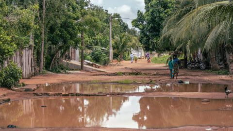 The road that leads up to the St. Camille center in Tokan, on the outskirts of the Republic of Benin's largest city Cotonou.