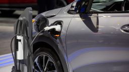 The charging port of a Chevrolet Bolt electric utility vehicle (EUV) during the 2022 New York International Auto Show (NYIAS) in New York, U.S., on Thursday, April 14, 2022. 
