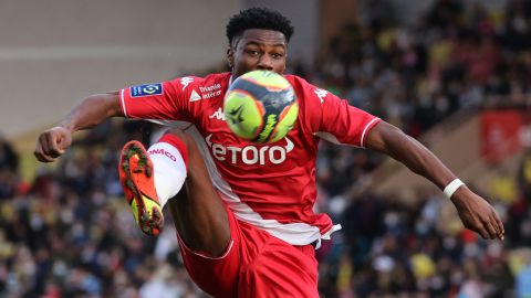 Tchouaméni controls the ball against FC Metz in December. 