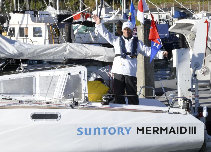 <strong>Ready to go: </strong>Before departing California, Horie said he felt excited to have the opportunity to cross the Pacific at age 83 and thanked everyone for their support.