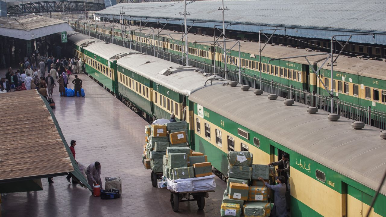 A file image of a Green Line Express train, operated by Pakistan Railways between Islamabad and Karachi.