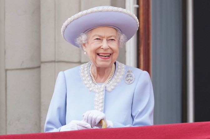 The Queen watches the Trooping the Colour parade in London during her <a href="index.php?page=&url=http%3A%2F%2Fwww.cnn.com%2F2022%2F06%2F02%2Fuk%2Fgallery%2Fqueen-elizabeth-platinum-jubilee%2Findex.html" target="_blank">Platinum Jubilee celebrations</a> in June 2022. She was the first British sovereign to celebrate a Platinum Jubilee -- 70 years on the throne. "I have been humbled and deeply touched that so many people have taken to the streets to celebrate my Platinum Jubilee," the Queen said in a released statement. "While I may not have attended every event in person, my heart has been with you all; and I remain committed to serving you to the best of my ability, supported by my family."