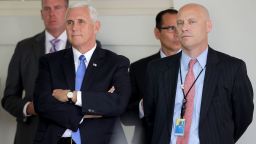 WASHINGTON, DC - JULY 25:  U.S. Vice President Mike Pence and White House Director of Legislative Affairs Marc Short attend a news conference with U.S. President Donald Trump and Lebanese Prime Minister Saad Hariri in the Rose Garden at the White House July 25, 2017 in Washington, DC. Pence and Short had just returned to the White House after Pence cast the deciding vote to proceed on legislation to repeal Obamacare.  (Photo by Chip Somodevilla/Getty Images)