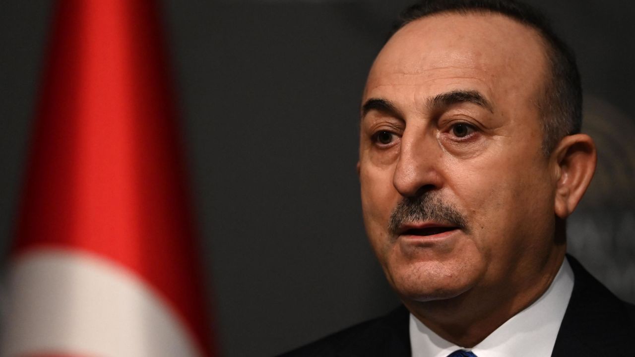 Turkey's Foreign Minister Mevlut Cavusoglu gives a press conference in Antalya on March 10, 2022.  