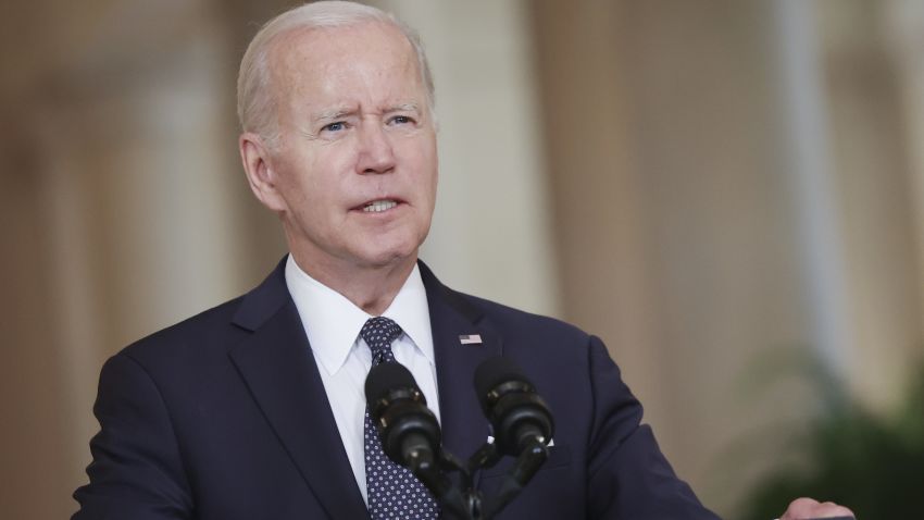 WASHINGTON, DC - JUNE 02: U.S. President Joe Biden delivers remarks on the recent mass shootings from the White House on June 02, 2022 in Washington, DC. In a prime-time address Biden spoke on the need for Congress to pass gun control legislation following a wave of mass shootings including the killing of 19 students and two teachers at an elementary school in Uvalde, Texas and a racially-motivated shooting in Buffalo, New York that left 10 dead. (Photo by Kevin Dietsch/Getty Images)