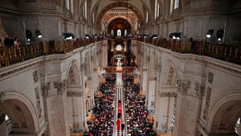 The interior of St Paul's Cathedral is seen on Friday. 