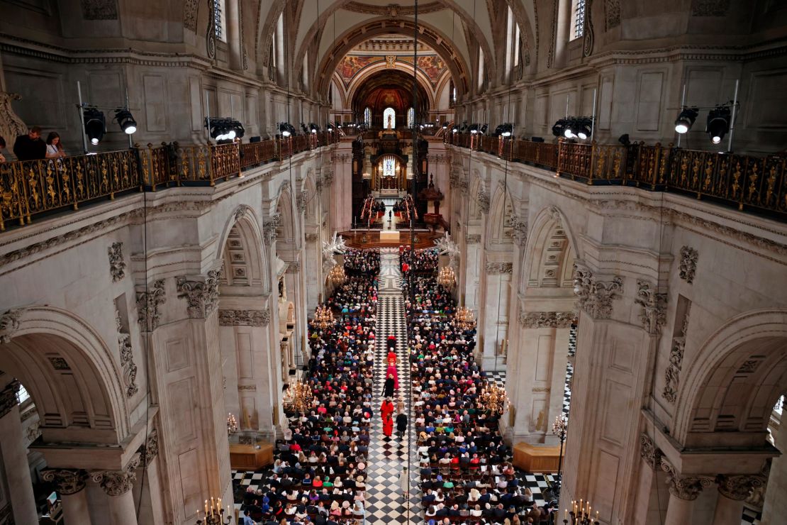 The interior of St Paul's Cathedral is seen on Friday. 