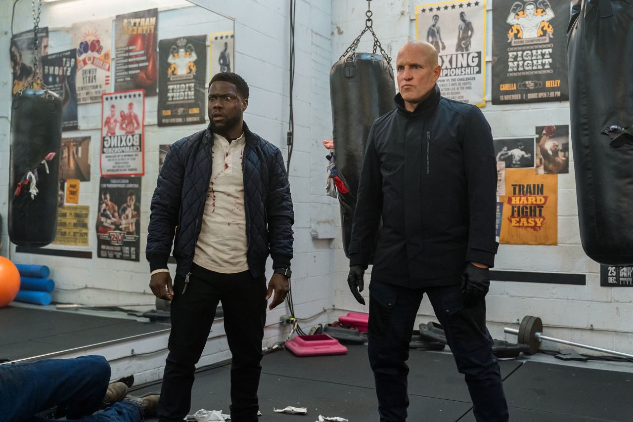 <strong>"The Man from Toronto"</strong>: A deadly assassin's encounter with a New York City screw-up leads to a case of mistaken identity in this comedy, featuring Kevin Hart, Woody Harrelson and Kaley Cuoco. <strong>(Netflix)</strong>