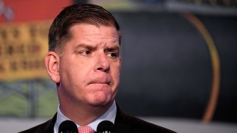 US Secretary of Labor Marty Walsh speaks during the annual North America's Building Trade's Unions Legislative Conference at the Washington Hilton Hotel on April 6, 2022, in Washington, DC.