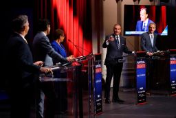 Candidates for Los Angeles mayor debate on March 22, 2022. 