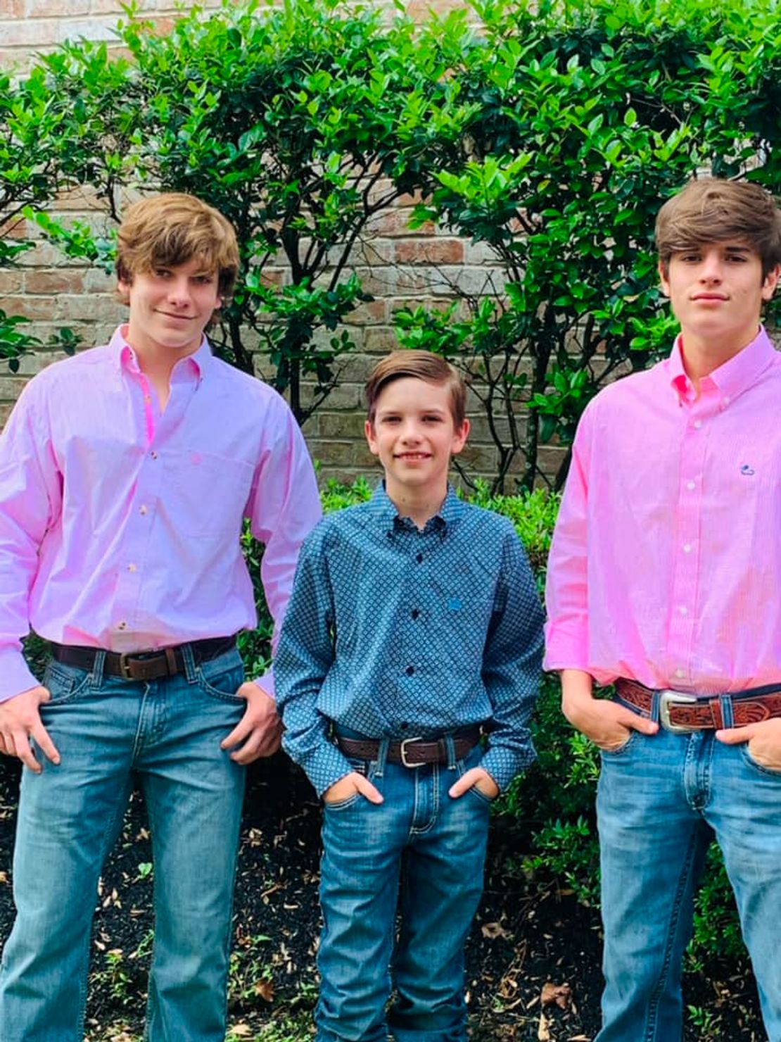 Waylon Collins, 18, Carson Collins, 16, and Hudson Collins, 11.