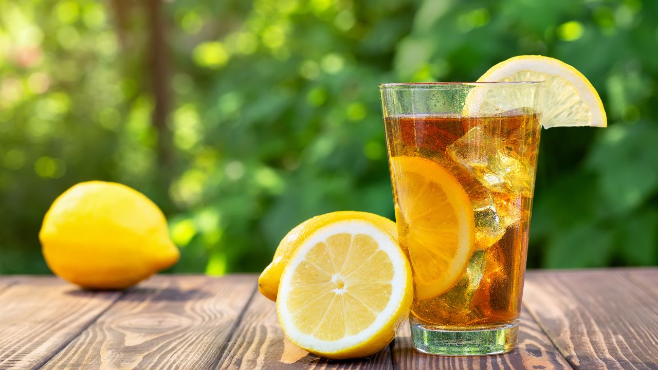 Iced tea with lemon is the perfect way to quench your thirst on those sticky dog days of summer.
