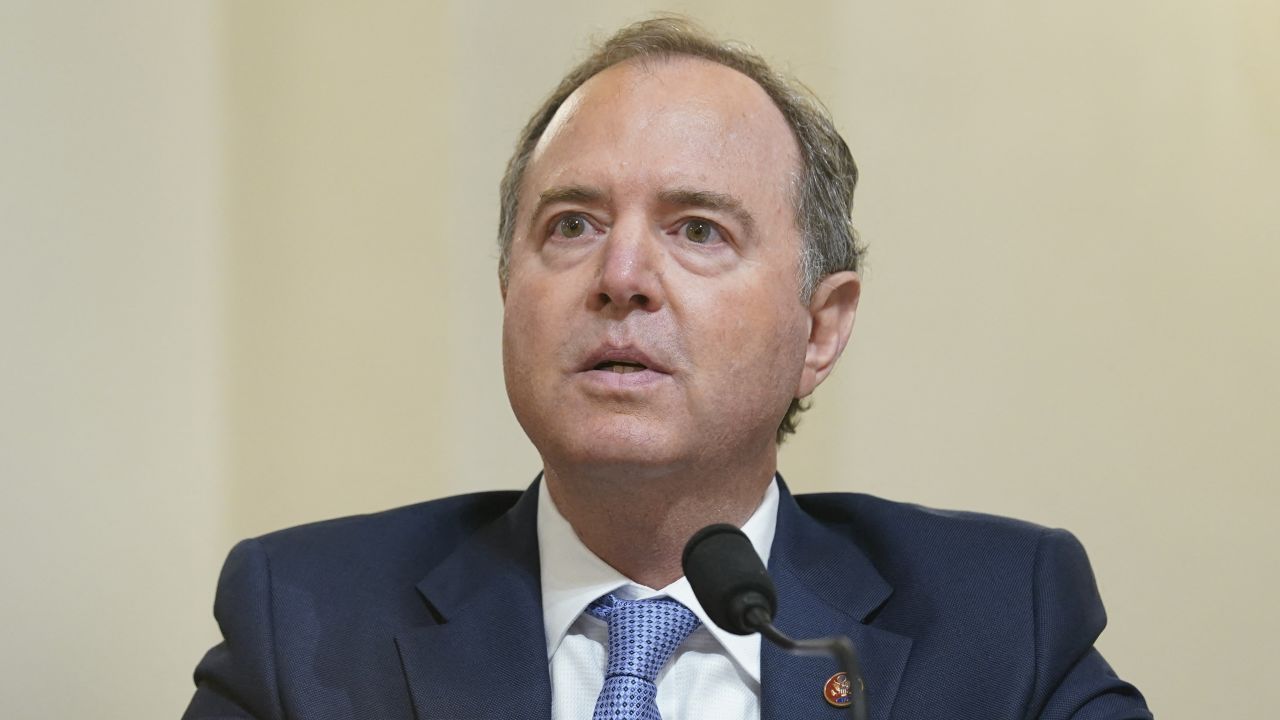 Rep. Adam Schiff is seen during a hearing on Capitol Hill in Washington, DC, on July 27, 2021.