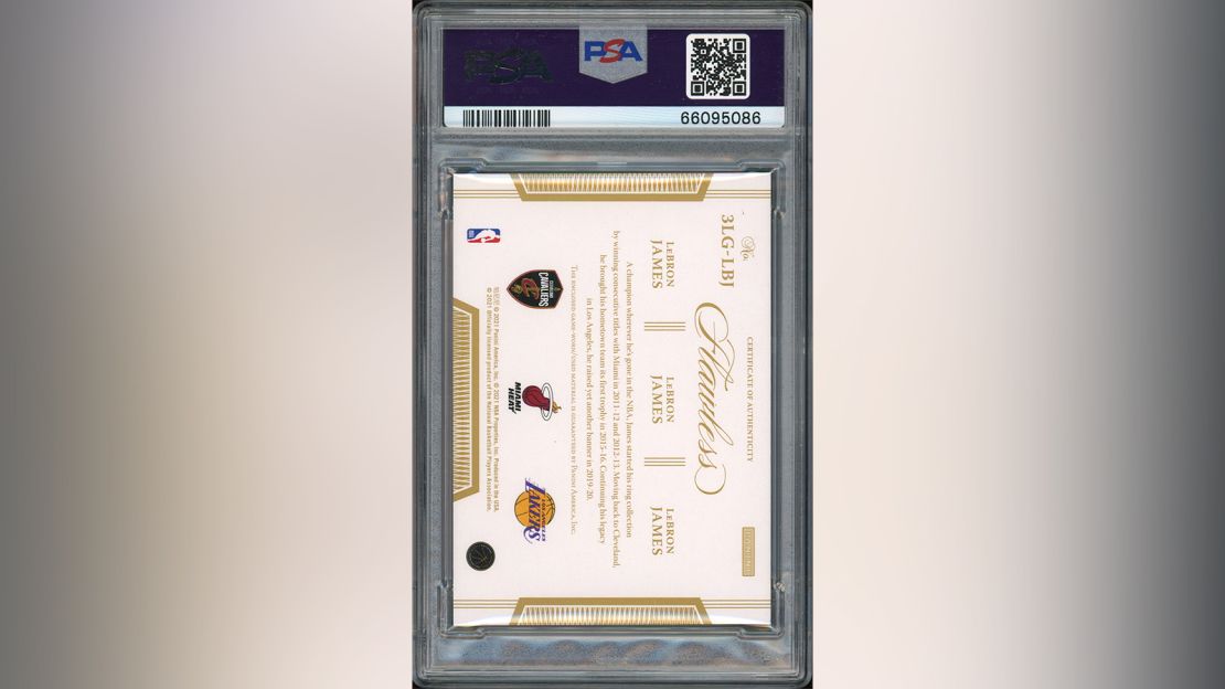 The Lebron James Triple Logoman trading card.