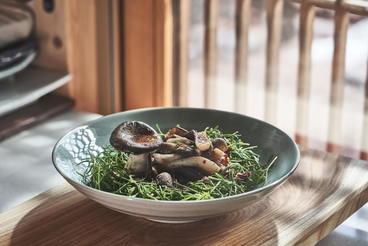 All of Jeong Kwan's dishes are vegan.