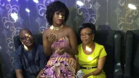 Laide Ajanaku pictured with her parents John Adesina Ajanaku and Olabimpe Susanah Ajanaku.