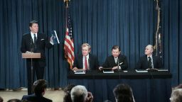 Reagan remarks on receiving the final report of the Special Review Board on the Iran-Contra scandal. 
