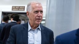 Republican Sen. Thom Tillis of North Carolina walks to a vote at the US Capitol June 6, 2022. 