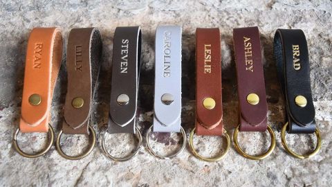 Northwind Personalized Leather Keychain