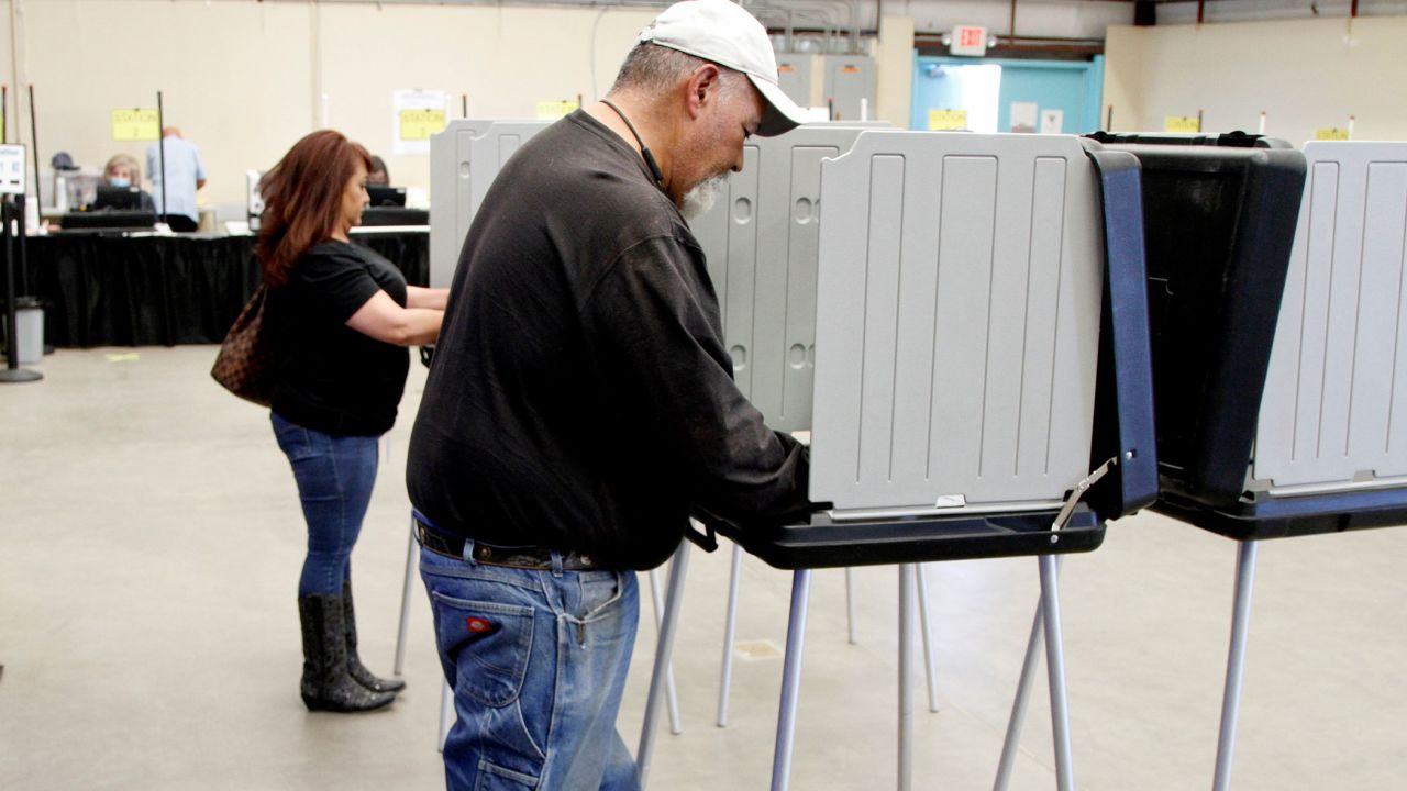 Voters at an early voting center in Santa Fe, New Mexico, on Wednesday, June 1, 2022.